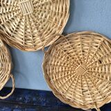Lot of 4 rattan trays