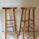 Paire de tabourets vintage en bois