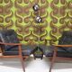 Pair of Scandinavian teak leather armchairs