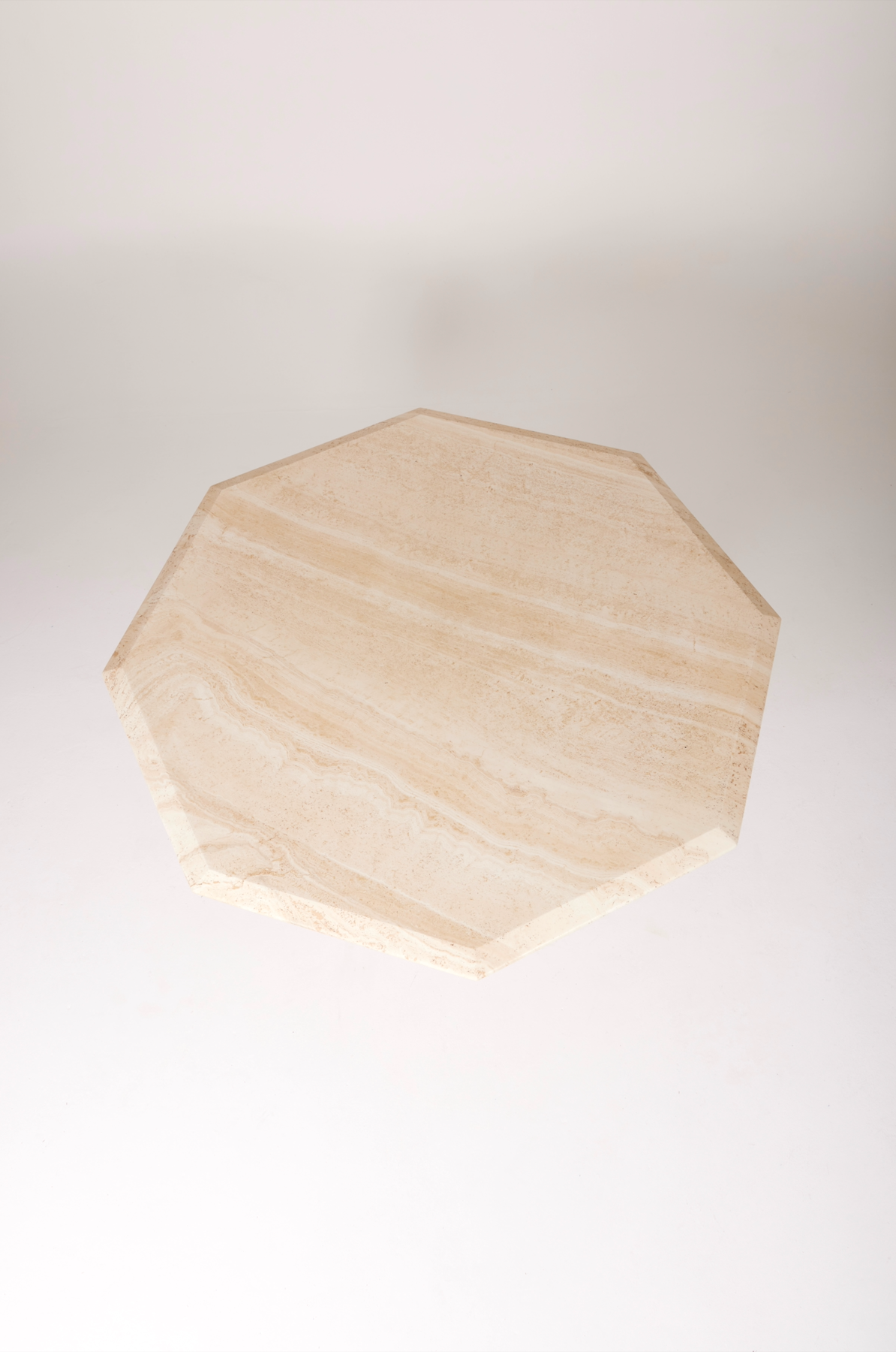 Hexagonal travertine dining table, 1970s