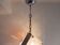White and amber murano glass pendant lamp, italy, 1960s