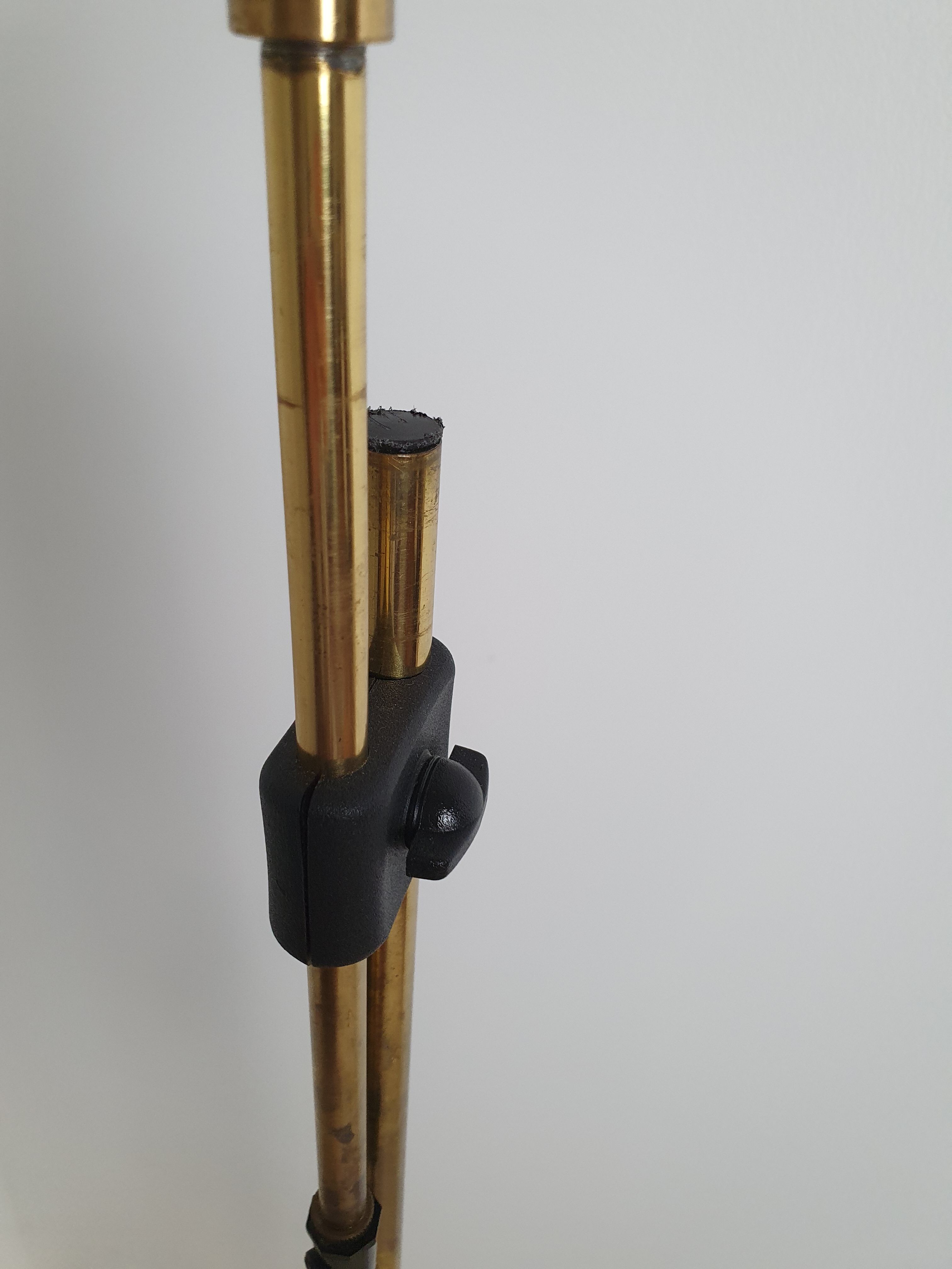 Scandinavian floor lamp gilded and black, 1970