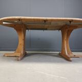 Table de salle à manger extensible XL en pin, style Rainer Daumiller, années 1970