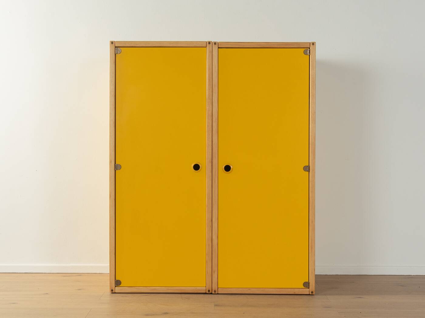 Flötotto profile system, 1970s, two-piece, yellow HPL, beech frame