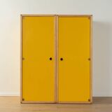 Flötotto profile system, 1970s, two-piece, yellow HPL, beech frame