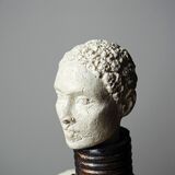 Pair of candlesticks "Akwe Priestesses" contemporary African Holländer style