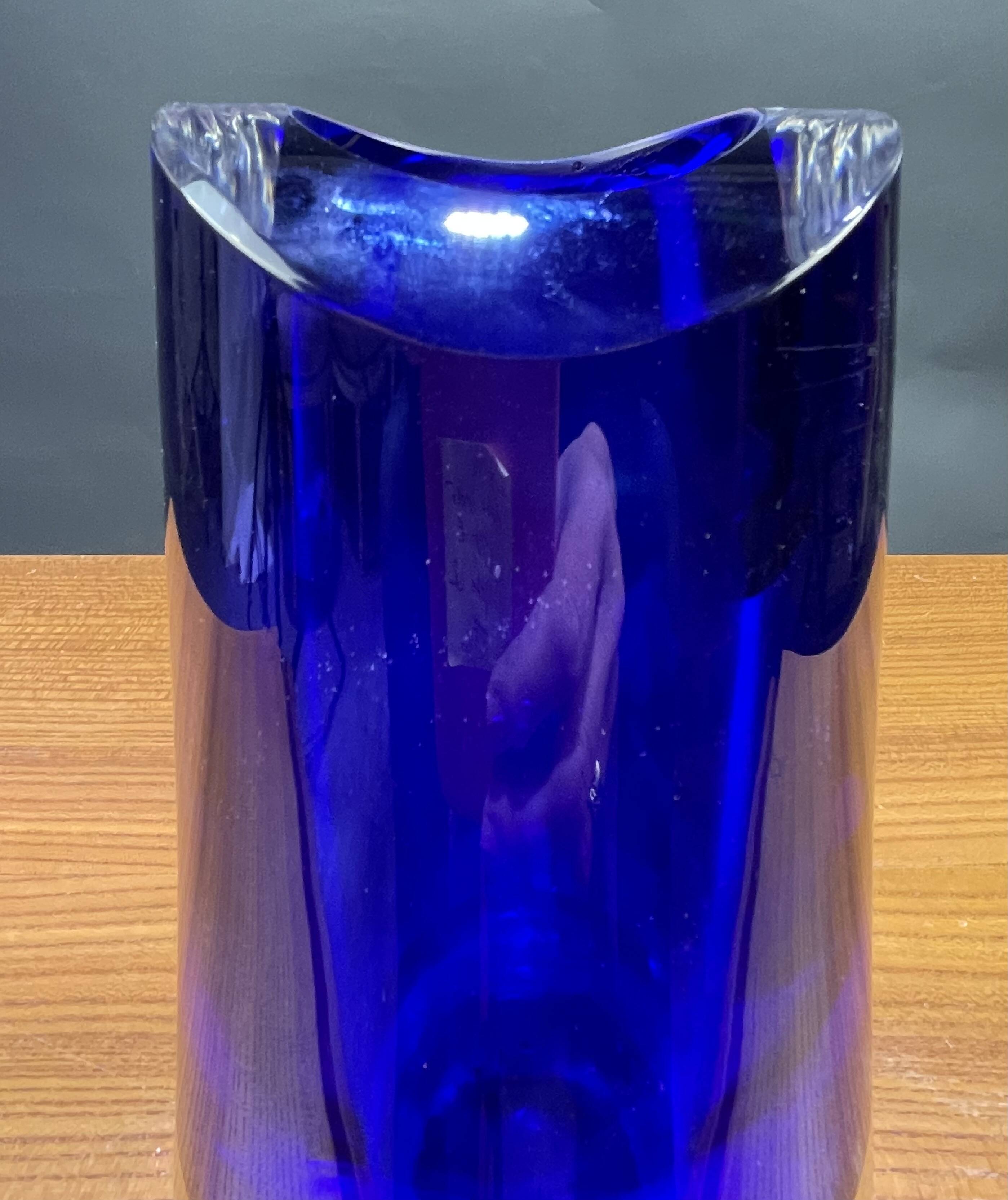 Blue glass vase