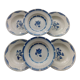 Set of 6 mismatched hollow plates in opaque porcelain from Badonviller