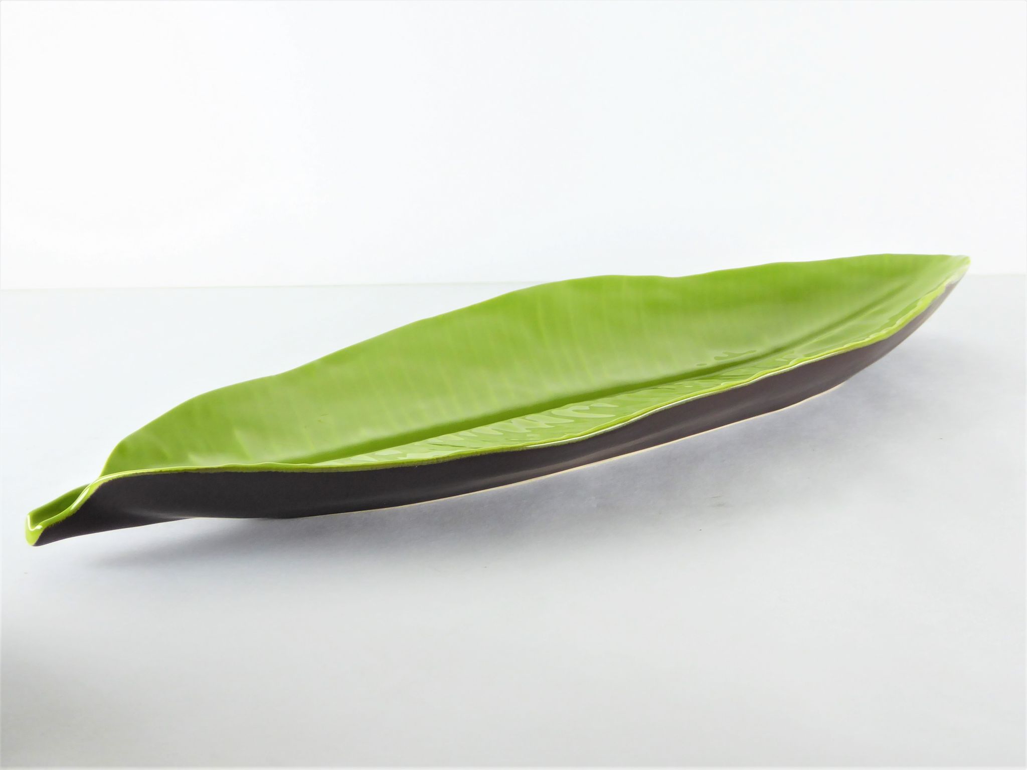 Coupe feuille palme céramique Lunéville 1980