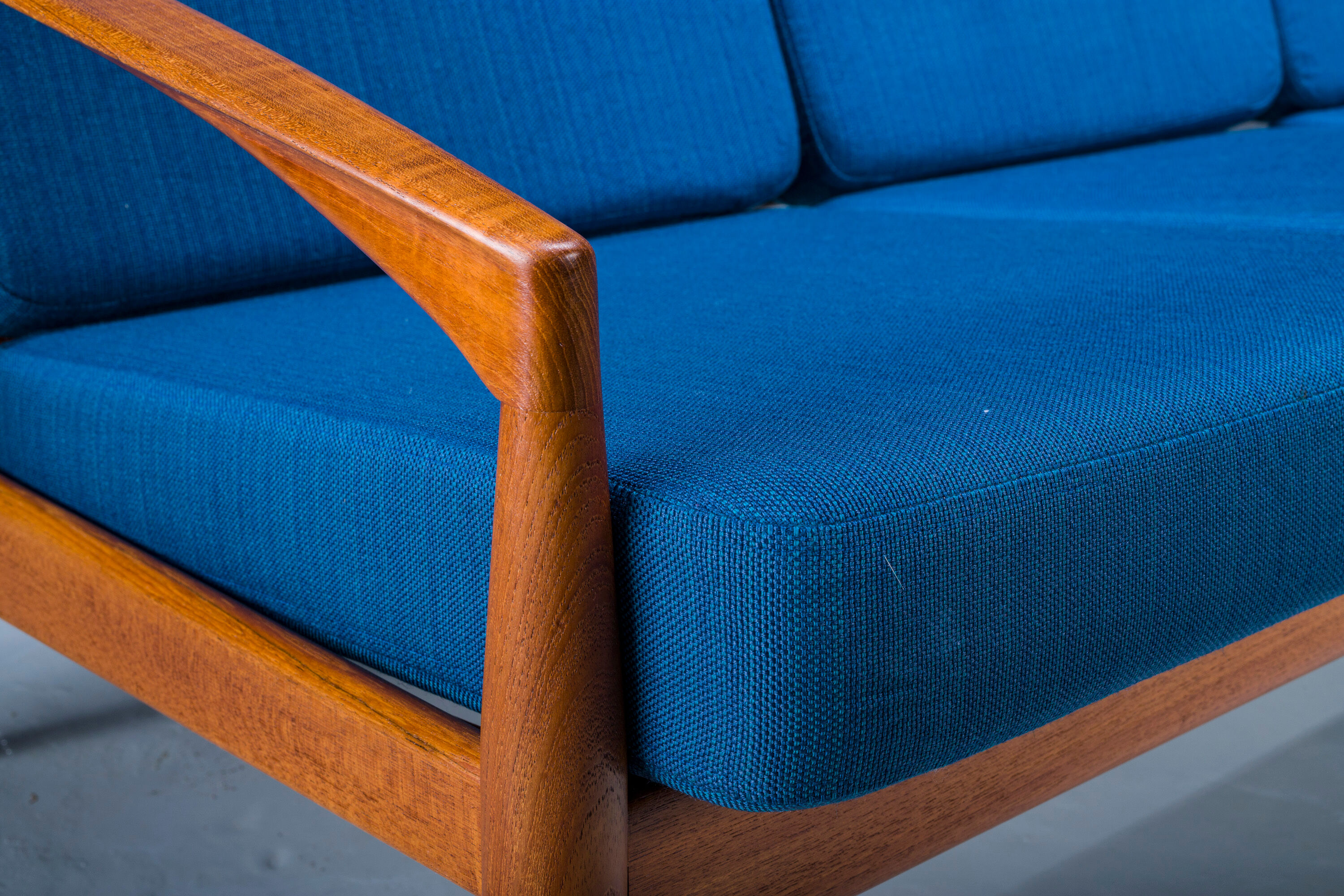 Model 121 Paper Knife Easy Chairs and Sofa by Kai Kristiansen for Magnus Olesen, 1960s, Set of 3