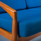 Model 121 Paper Knife Easy Chairs and Sofa by Kai Kristiansen for Magnus Olesen, 1960s, Set of 3