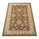 Brown Wool Rug, Handmade Floral Ziegler Carpet 148x96cm Oriental Decor