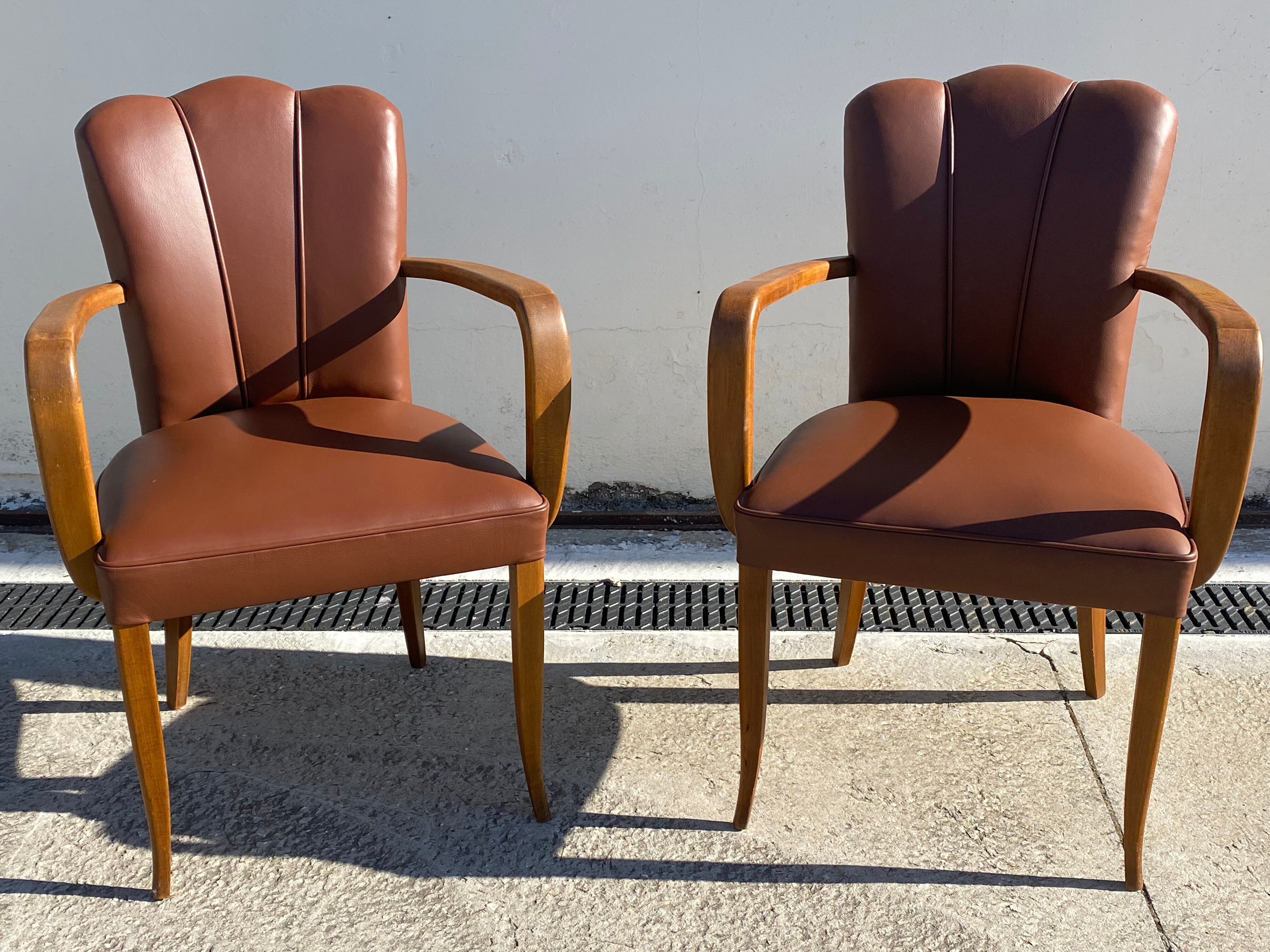Pair of 50s bridge armchairs