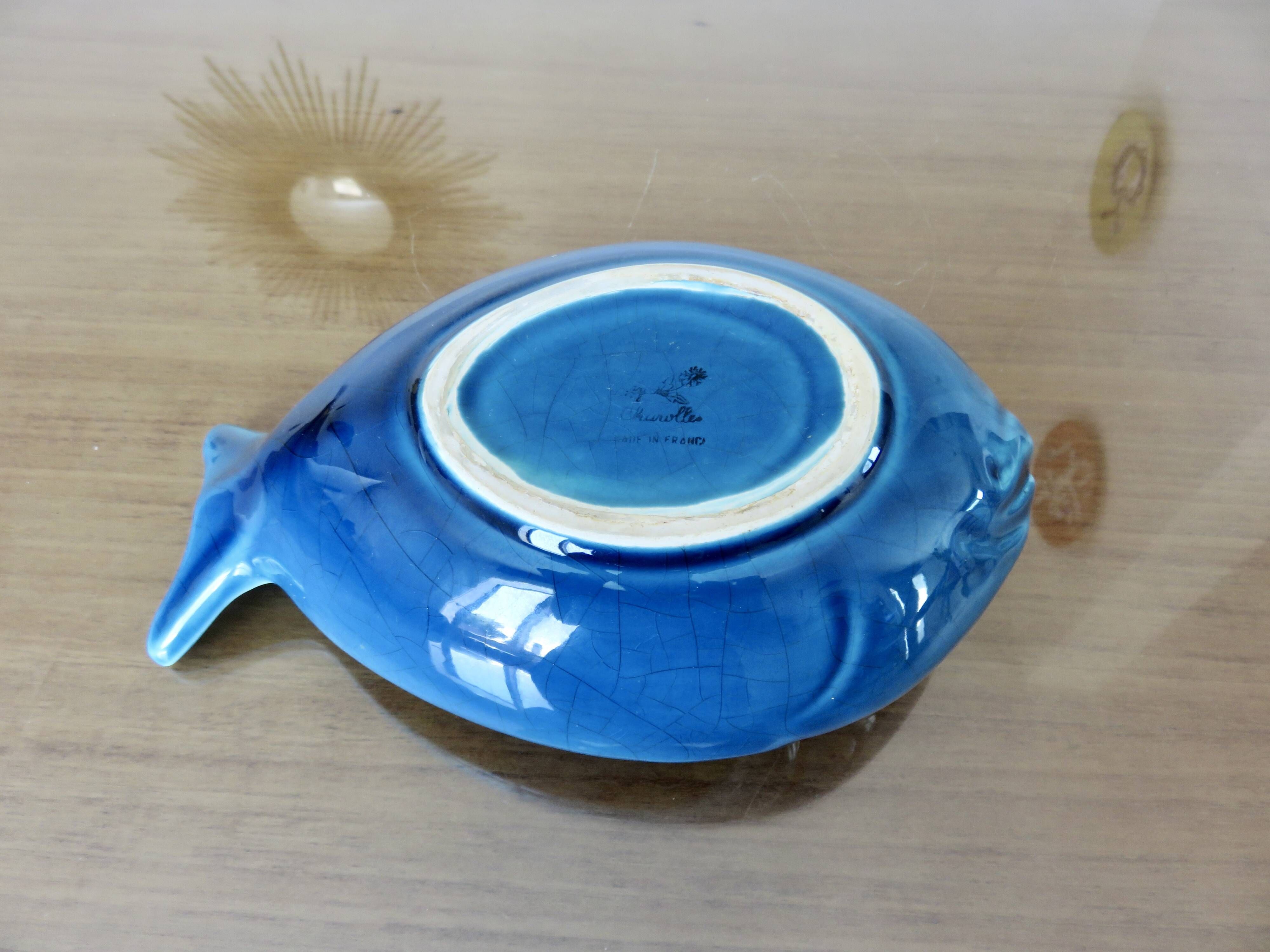 Empty pocket, blue cracked Charolles ceramic, 1960s