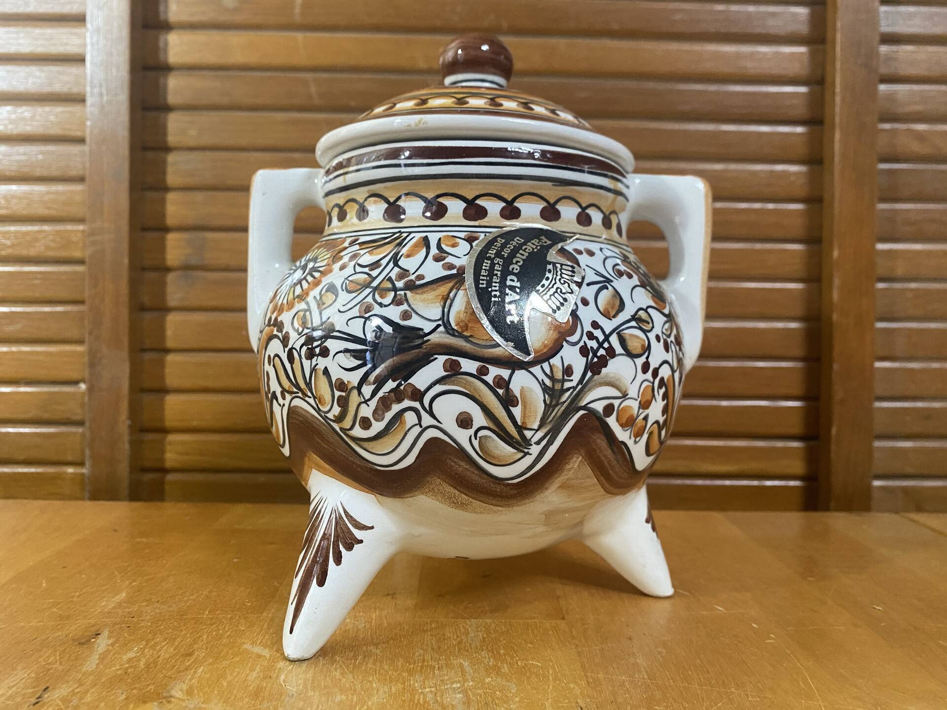 Old Apothecary Pot Coimbra Faience Polychrome Ceramic Portugal