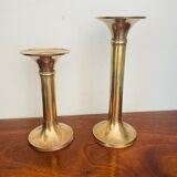 Paire de bougeoirs en laiton vintage