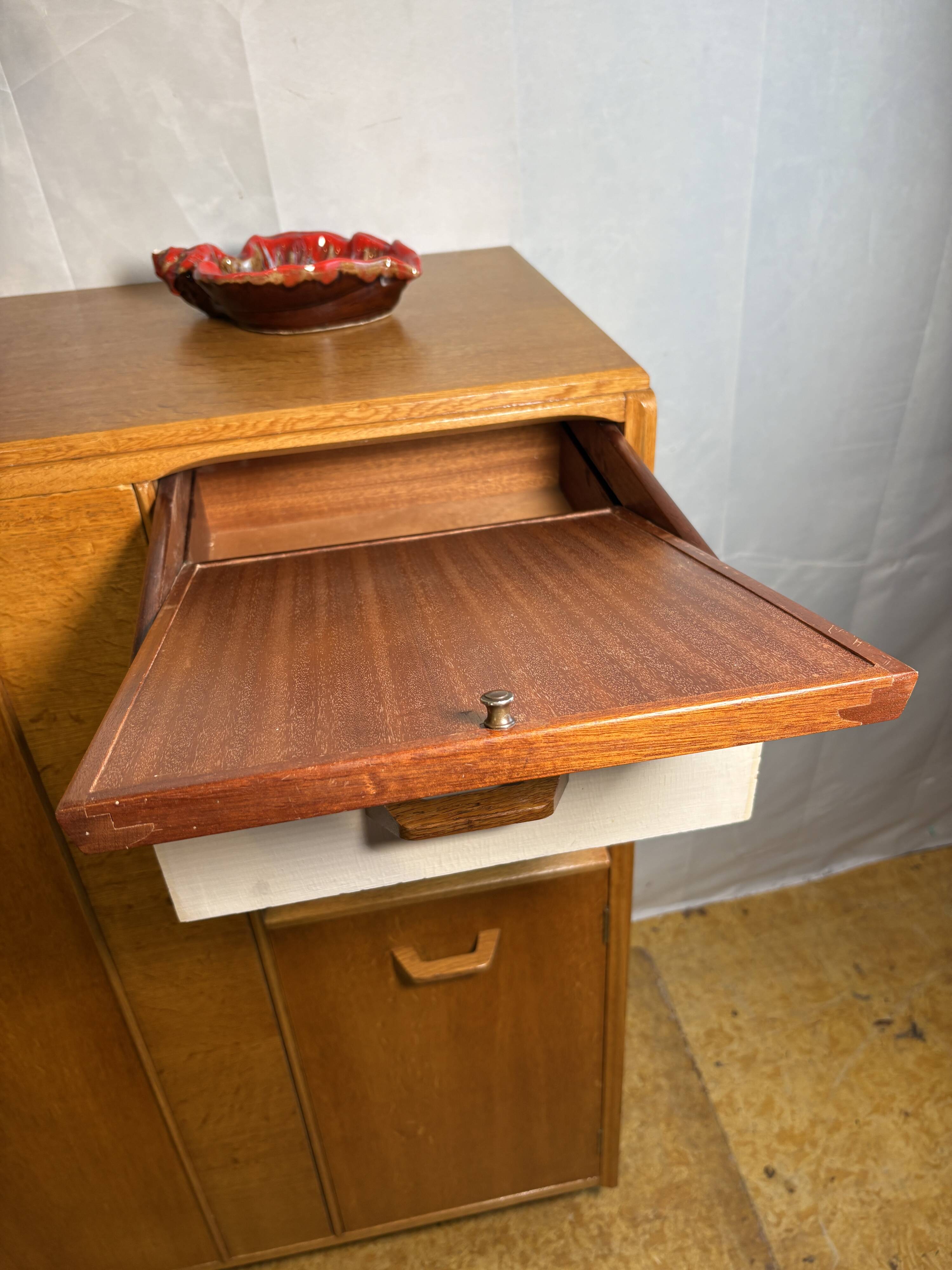 Rare Vintage G-Plan E. Gomme Oak Compactum Gentleman’s Wardrobe c.1950–1960