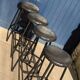 Black leather stools