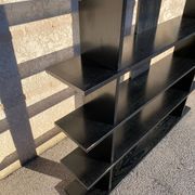 Bookcase, in black lacquered wood, Italian design from 1970