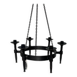 Vintage brutalist wrought iron candle holder by Boltze, 1970s.