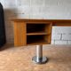 Large desk design in oak and smoked glass - 1990s