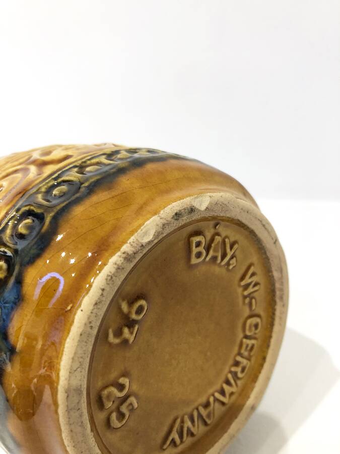 Vase en céramique West Germany ocre et brun – années 70