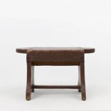 Tabouret bas rustique français en bois peint, vers 1900