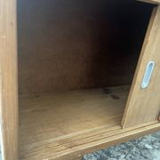 Meuble tv, bibliothèque basse vintage pieds compas