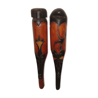 Pair of African mask Congo from 1970