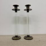 Lot de 2 bougeoirs en lucite Caravell, années 1970