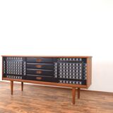 Buffet en teck peint à la main de style Op-Art du milieu du siècle par Gustav Bahus, années 1960