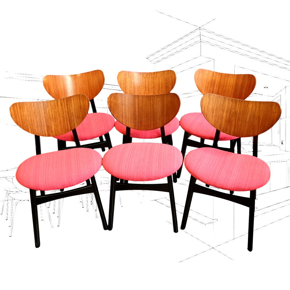 Six G Plan butterfly chairs, 1950