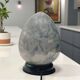 Vintage 1970s French Egg-Shaped Lamp - Marbled Opaline Glass Design