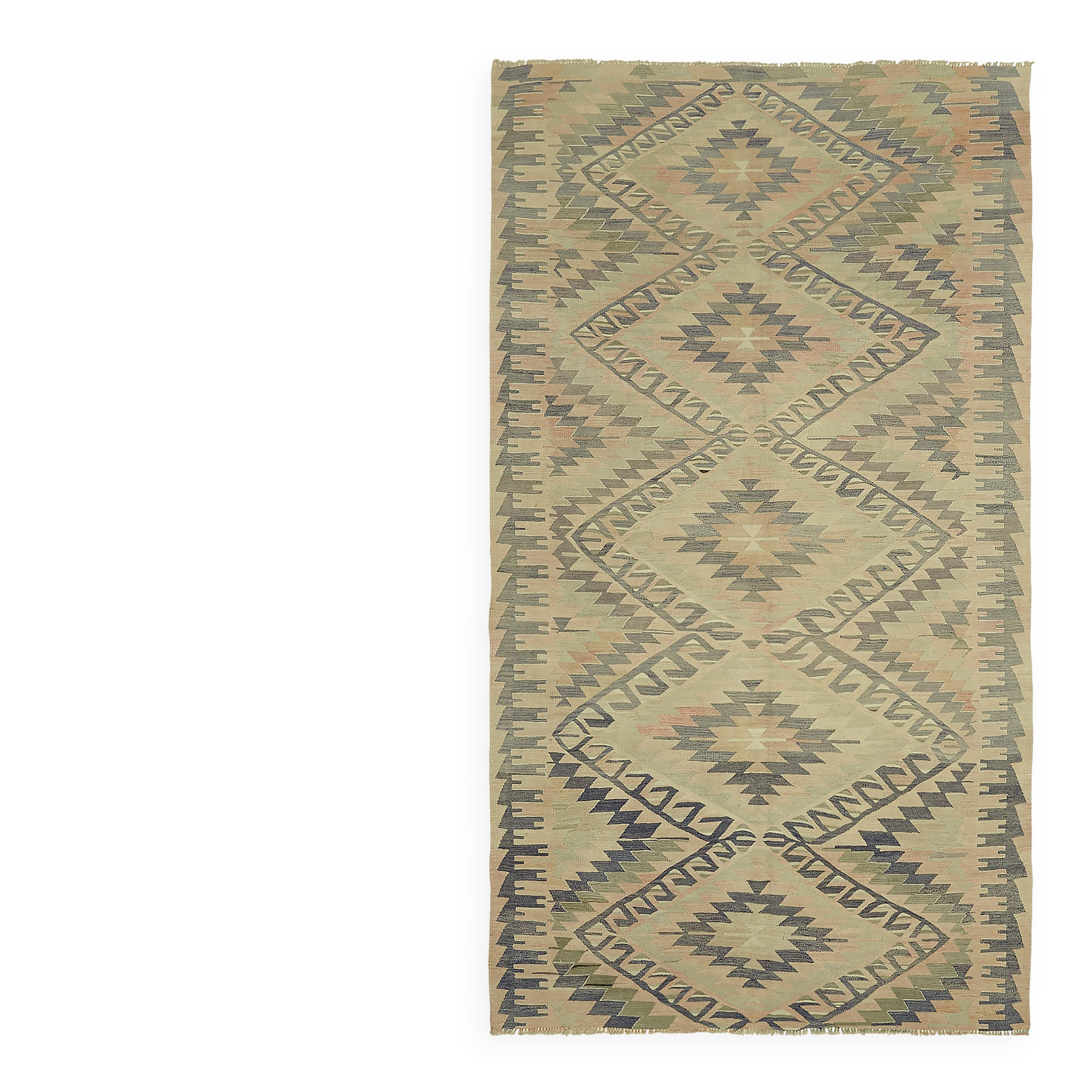 Turkish Handmade Vintage Anatolian Kilim 180 cm x 320 cm