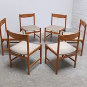Set of 6 dining chairs in oak by Meubelatelier Vanda Watervliet, 1960s