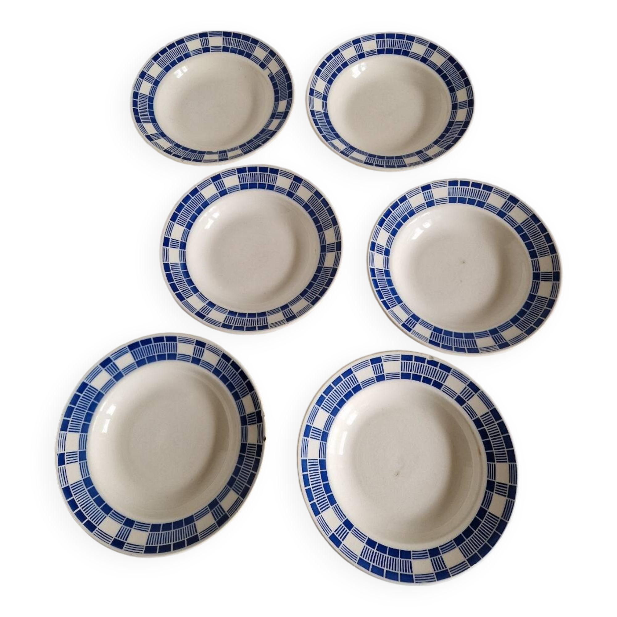 Set of 6 Badonviller Nil Model soup plates