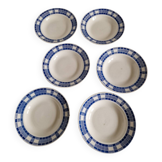 Set of 6 Badonviller Nil Model soup plates