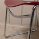 Chaise de salle à manger vintage des années 1980 par Paolo Favaretto pour Assisa, empilable, design Italie 1986 - chrome et plastique rouge - classique du design