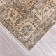 Tapis vintage en laine et coton beige au design floral