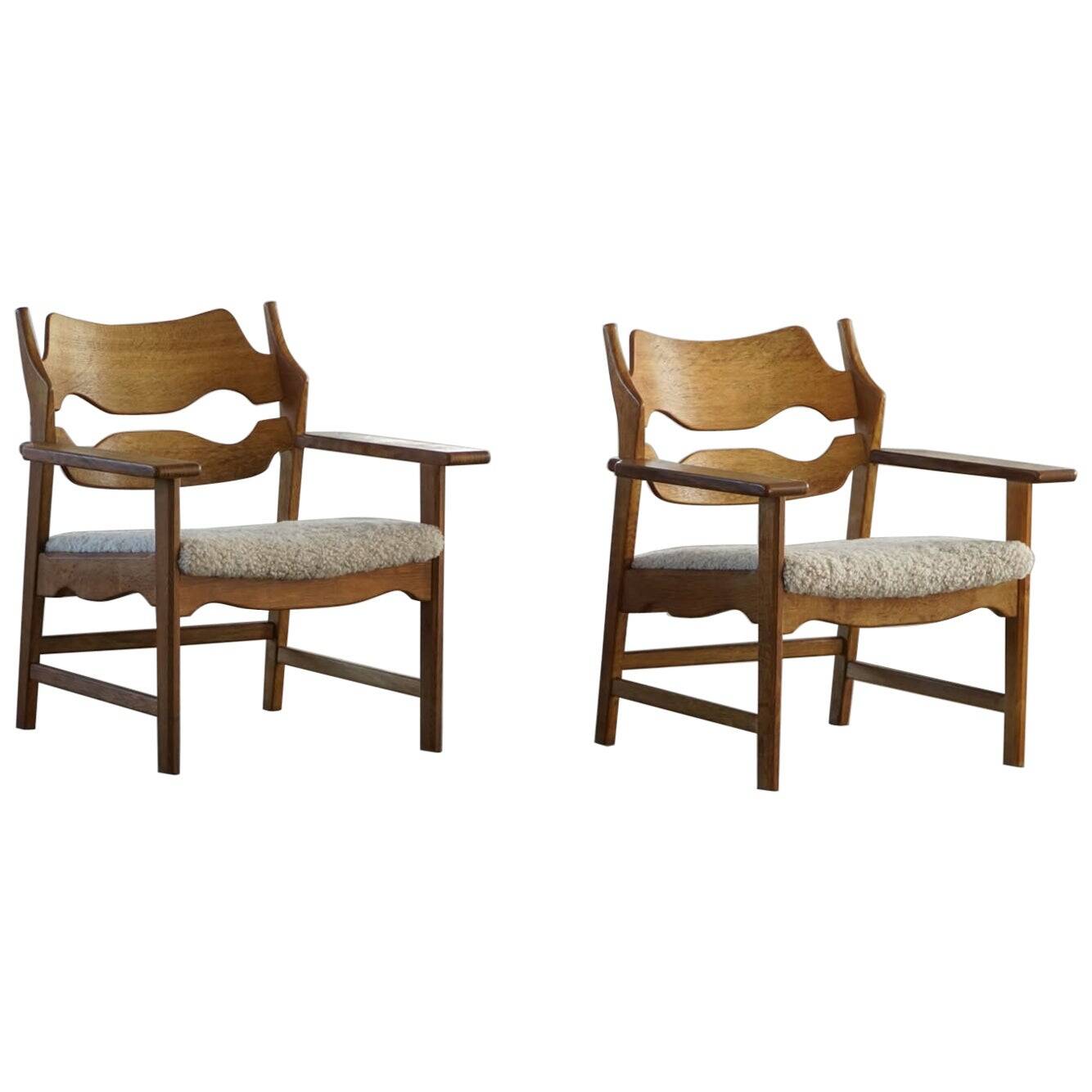 Henning Kjærnulf, Lounge Chairs "Razorblade", Danish design from the mid-century, 1960s.