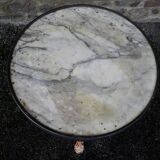 Parisian bistro pedestal table in cast iron and marble
