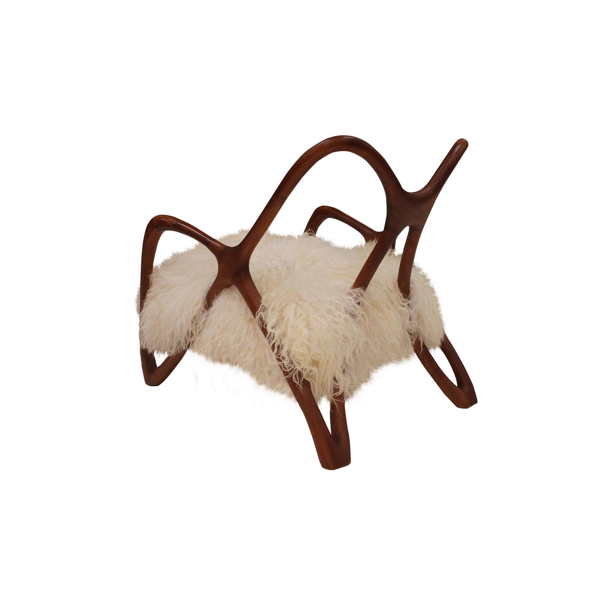 Paire de fauteuils sculpturaux en bois, Italie
