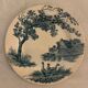 9 dessert plates old chickens, geese and pheasants blue field service Terre de Fer