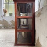 Mahogany sideboard with sliding glass doors