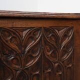 Rare Large Gothic 16th century carved solid oak chest, France