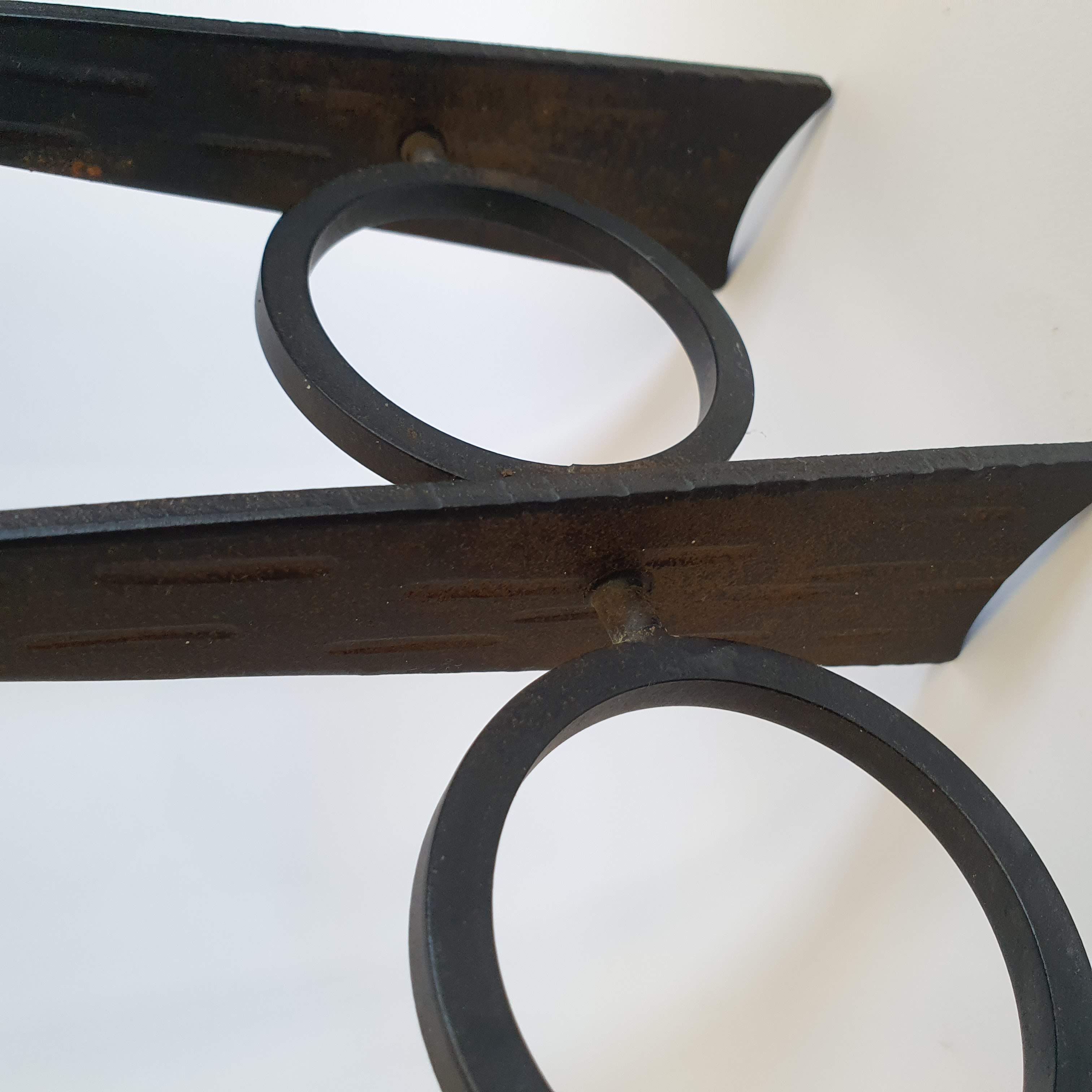 Black wrought iron candle holder 50s