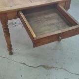 Farmhouse table wood foot turned