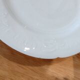 Set of 6 white porcelain dessert plates from Limoges