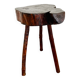 Rough wood tripod stool ethnic style