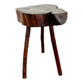 Rough wood tripod stool ethnic style